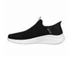 Mens Skechers Slip-Ins Ultra Flex 3.0 Smooth Step Black White Shoes - Black