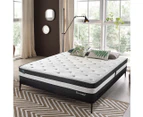 Dreamz Queen Cooling Mattress Pocket Spring Euro Top Bed Foam 5 Zone 25cm - Black,White
