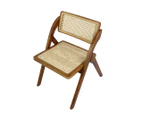 Levede 2X Dining Chairs Foldable  Accent Wooden Chair Rattan Furniture Lounge - Walnut