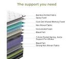 Dreamz Kingsingle Cooling Mattress Pocket Spring Euro Top Bed Foam 7 Zone 30cm - White,grey,green