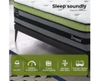 Dreamz Queen Cooling Mattress Pocket Spring Euro Top Bed Foam 7 Zone 30cm - White,grey,green