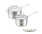 2pcs Scanpan Impact Cookware Saucepan Set with Lids