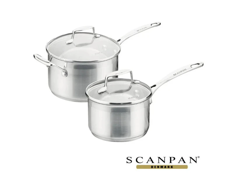 2pcs Scanpan Impact Cookware Saucepan Set with Lids