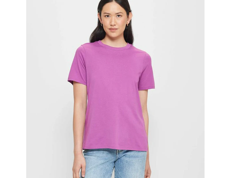 Target Australian Cotton Classic Crew Neck T-Shirt - Purple