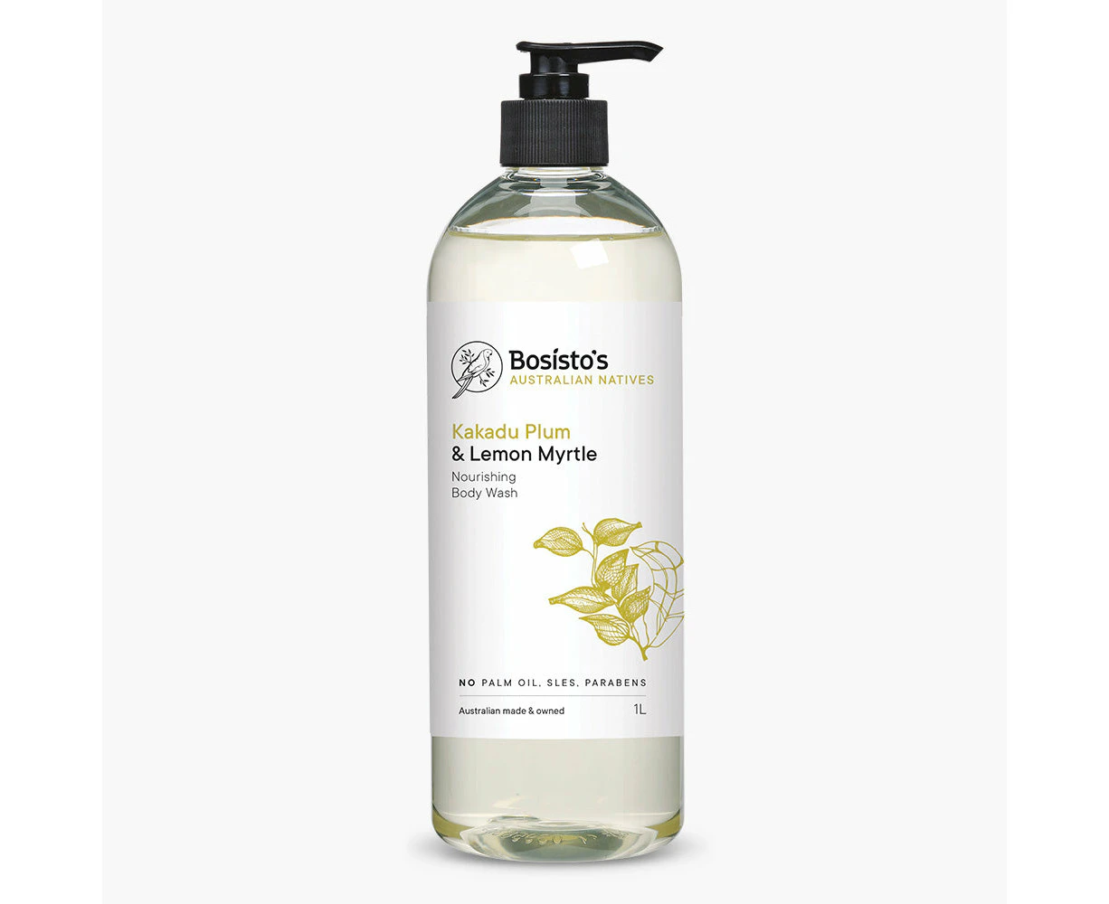 1L Body Wash Kakadu Plum and Lemon Myrtle - Bosisto's Nourishing Soap Free Vegan