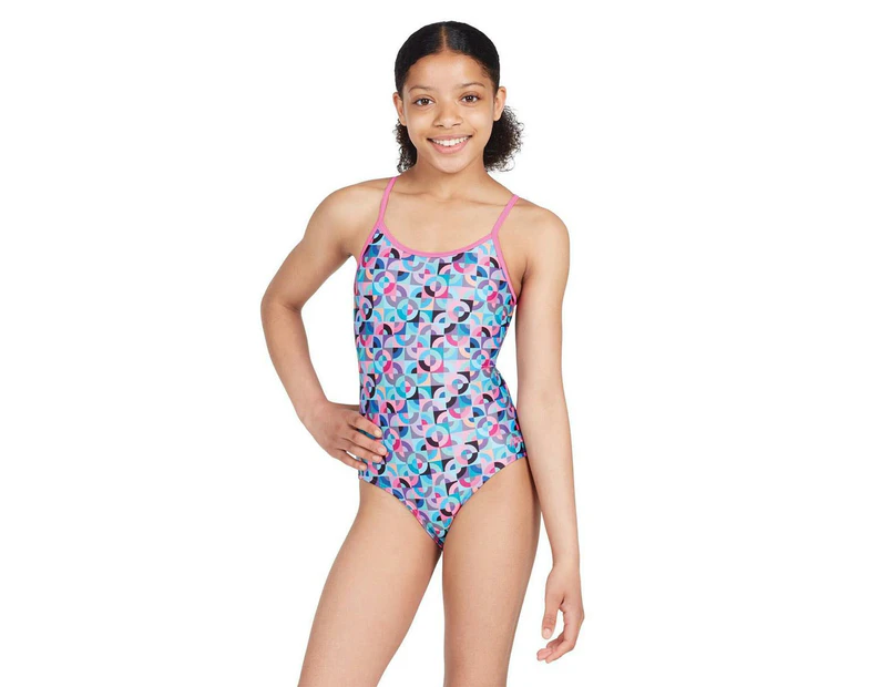 Zoggs Girls Sprintback Swimsuit - Rhythm Print