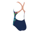Zoggs Girls Flyback Swimsuit - Cosmic Flower Print