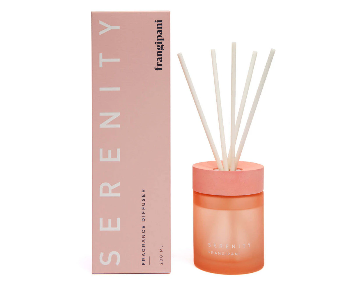 Serenity Coloured Core 200ml Reed Diffuser Scented Home Fragrance Frangipani