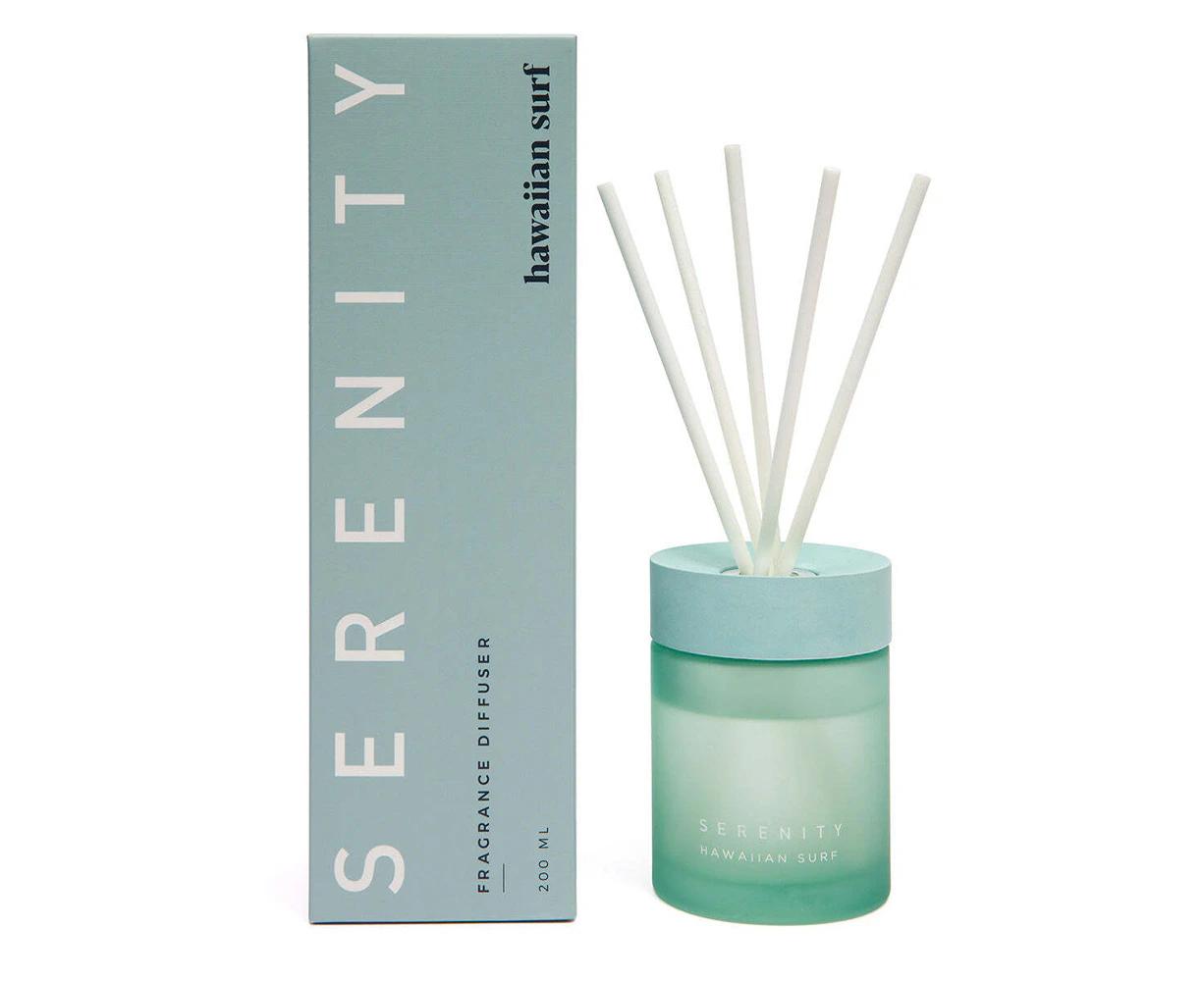 Serenity Coloured Core 200ml Reed Diffuser Scented Home Fragrance Hawaiian Surf