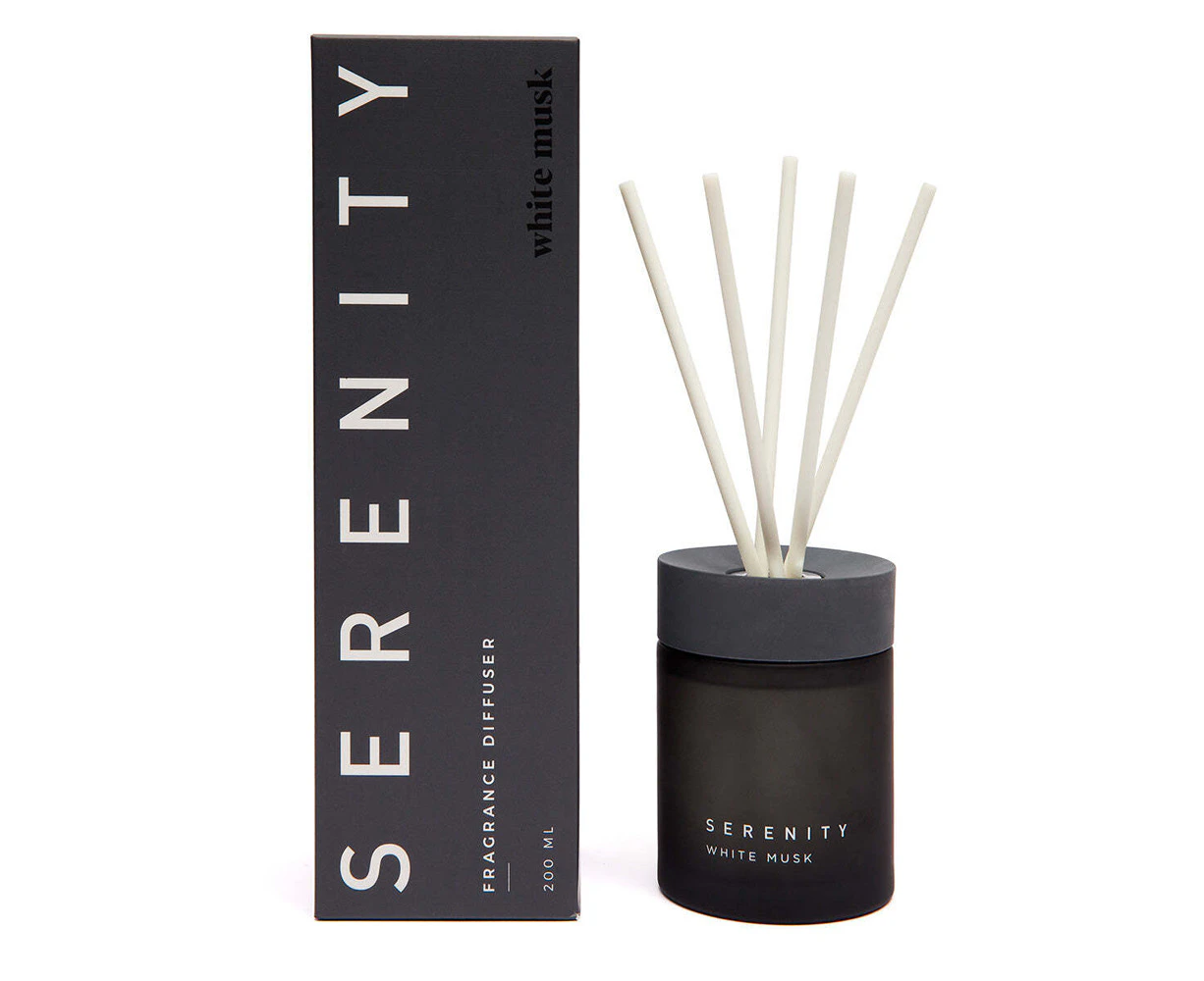 Serenity Coloured Core 200ml Reed Diffuser Scented Home Fragrance White Musk