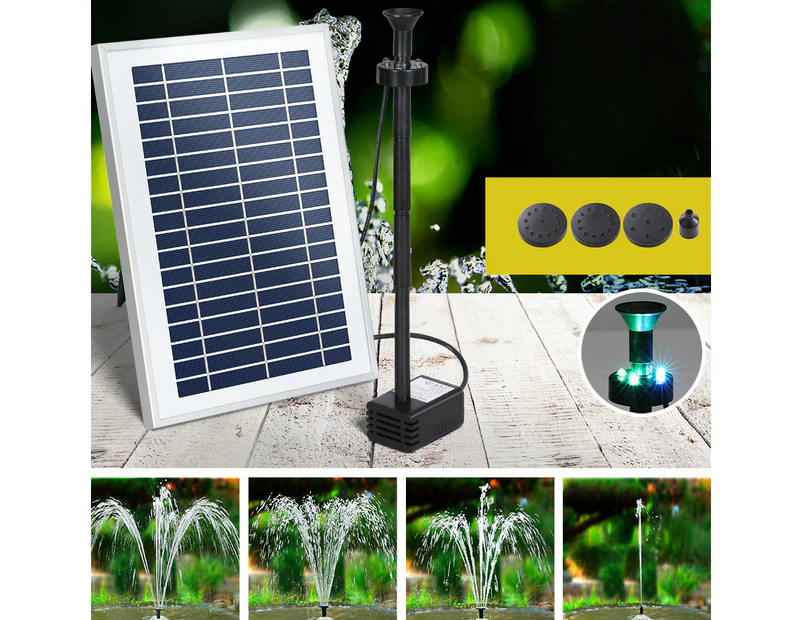 Gardeon Solar Pond Pump Submersible Water Fountain with Battery LED Lights 4.4FT