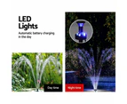 Gardeon Solar Pond Pump Submersible Water Fountain with Battery LED Lights 4.4FT