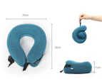 Travel Pillow - Memory Foam Neck Cushion - Flight Support Neck Pillow for Travel  Essentials-Peacock Blue