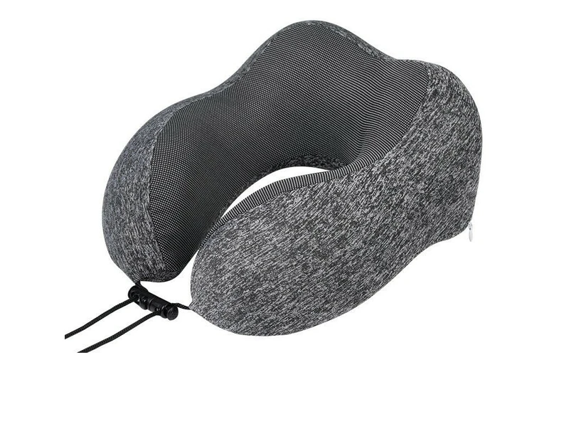 Travel Pillow, Best Memory Foam Neck Pillow and Head Support Soft Pillow with Side Storage Bags-F05 Magnetic Cloth Cation/Dark Grey