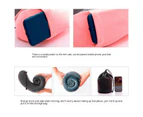 Travel Pillow, Best Memory Foam Neck Pillow and Head Support Soft Pillow with Side Storage Bags-F05 Snowflake Velvet/Pink