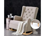 Artiss Rocking Chair Armchair Linen Fabric Beige Gaia