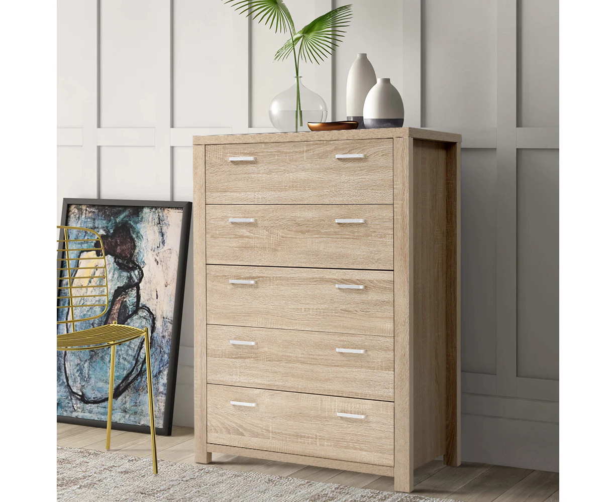 Artiss 5 Chest of Drawers Tallboy - MAXI Pine