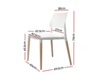 Artiss Dining Chairs Set of 4 Plastic Wooden Stackable White