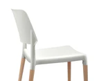 Set of 4 Wooden Stackable Dining Chairs - White