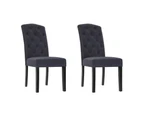 Artiss Dining Chairs Set of 2 Linen Parsons Chair Dark Grey