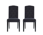 Artiss Dining Chairs Set of 2 Linen Parsons Chair Dark Grey