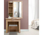 Artiss Dressing Table Stool Set Sliding Mirror Oak Demi