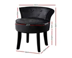 Artiss Vanity Stool Velvet Black Abella