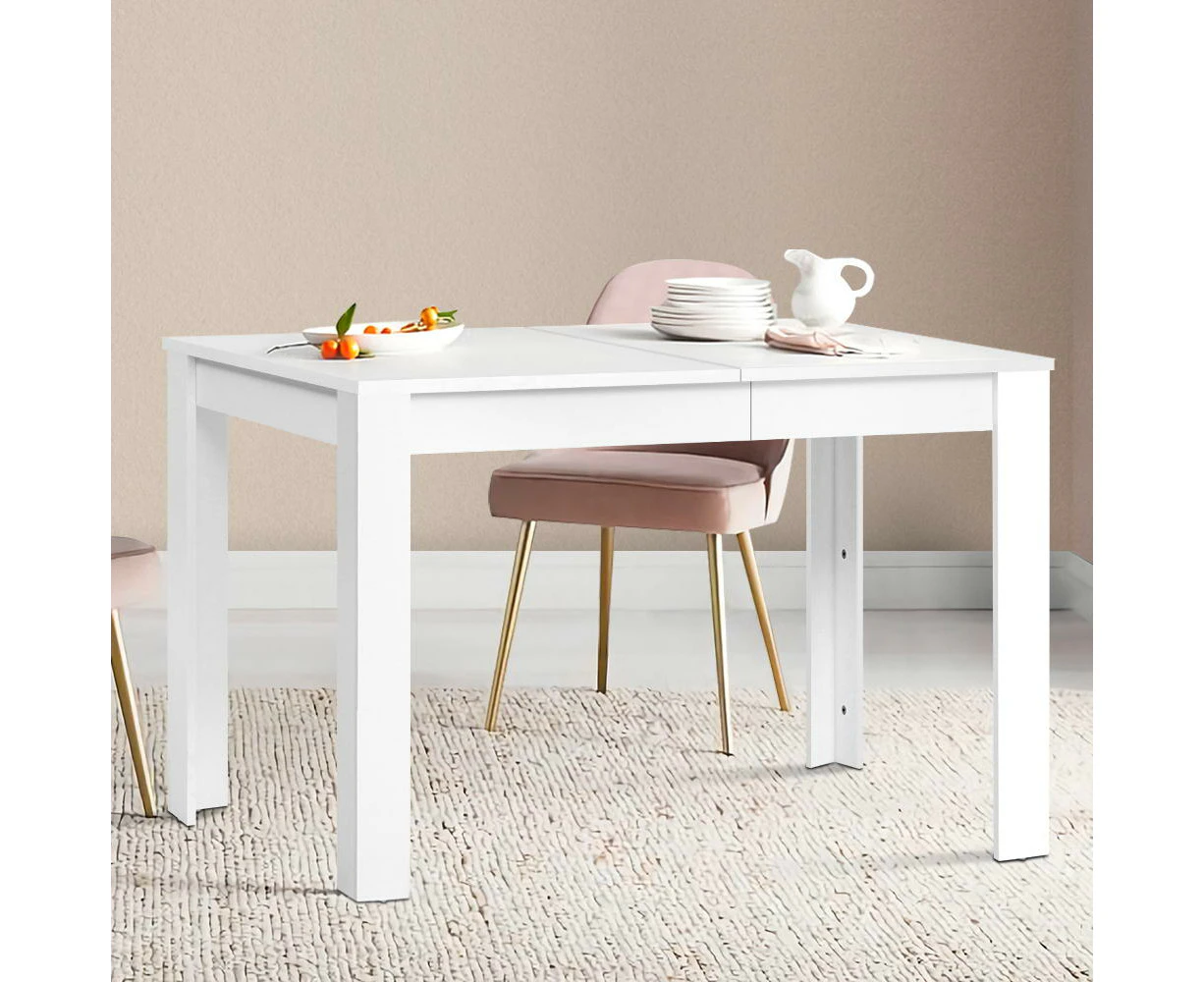 Artiss Dining Table Rectangular 4 Seater 120CM White Natu