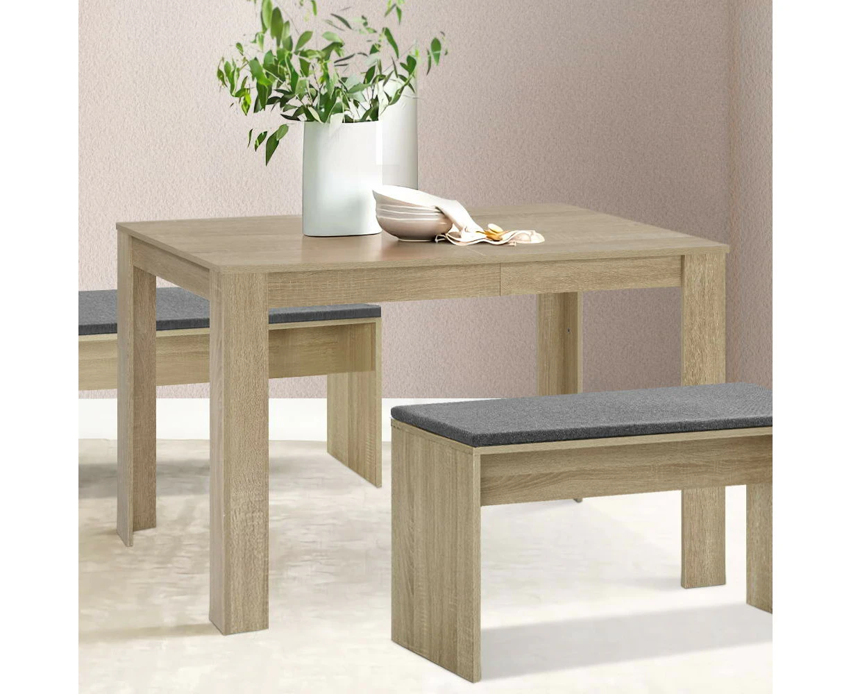 Artiss Dining Table Rectangular 4 Seater 120CM Oak Natu