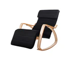 Artiss Rocking Armchair Bentwood Frame With Footrest Black Afton