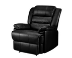 Artiss Recliner Chair Leather Black Cissy