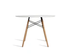 Artiss Dining Table Round White 4 Seater 100CM