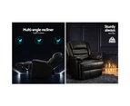 Artiss Recliner Chair Leather Black Cissy