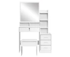 Artiss Dressing Table Stool Set 4 Drawers White