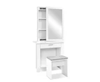 Artiss Dressing Table Stool Set Sliding Mirror White Demi