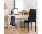 Artiss Dining Chairs Set of 4 Leather Channel Tufted Black