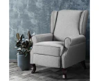 Artiss Recliner Armchair Grey Fabric Domini