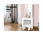 Artiss Dressing Table Stool Set Sliding Mirror White Demi