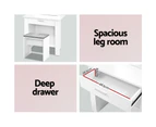 Artiss Dressing Table Stool Set Sliding Mirror White Demi