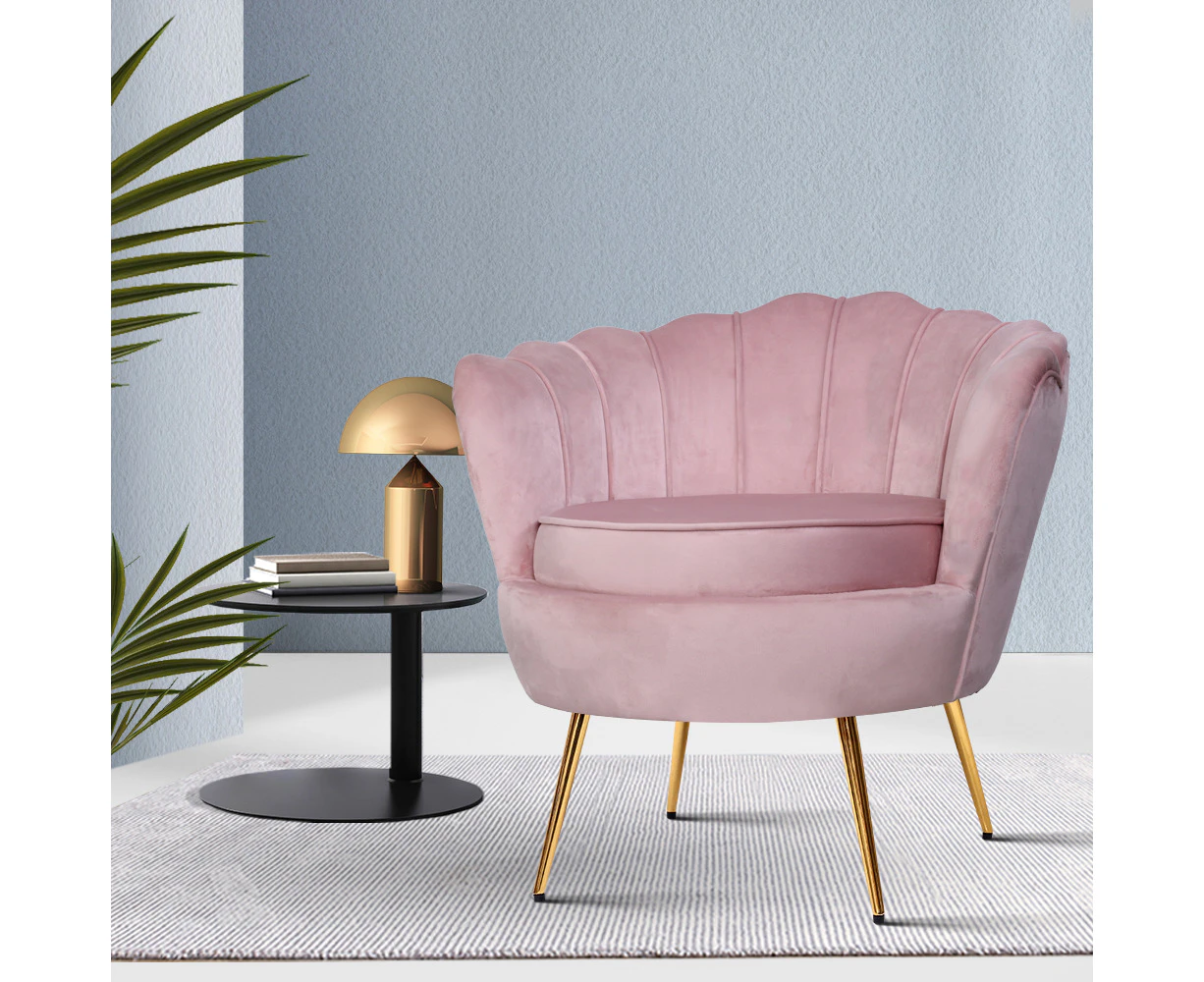 Artiss Armchair Velvet  Pink Callista