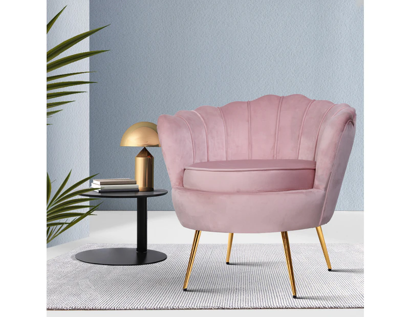 Artiss Armchair Velvet  Pink Callista