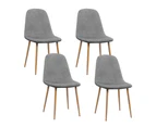 Artiss Dining Chairs Set of 4 Linen Curved Slope Grey