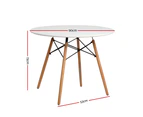 Artiss Dining Table Round White 4 Seater 90CM