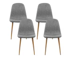 Artiss Dining Chairs Set of 4 Linen Curved Slope Grey