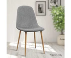 Artiss Dining Chairs Set of 4 Linen Curved Slope Grey