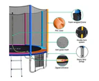 Everfit 10FT Trampoline for Kids w/ Ladder Enclosure Safety Net Pad Gift Round