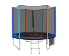 Everfit 8FT Trampoline for Kids w/ Ladder Enclosure Safety Net Pad Gift Round