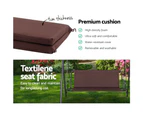 Gardeon Outdoor Swing Chair Garden Bench Furniture Canopy 3 Seater Brown