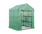 Greenfingers Greenhouse 1.4x1.55x2M Walk in Green House Tunnel Plant Garden Shed 8 Shelves