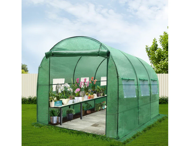 Green Fingers Greenhouse 3x2x2M Walk in Green House Tunnel Plant Garden Shed Dome